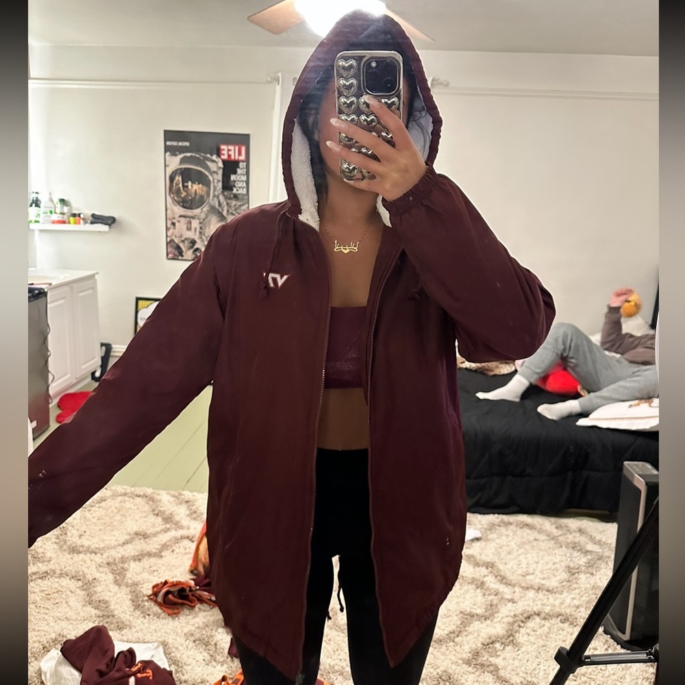 Virginia Tech Men's Sherpa Lined Stadium Jacket by Champion - Picture 1 of 10